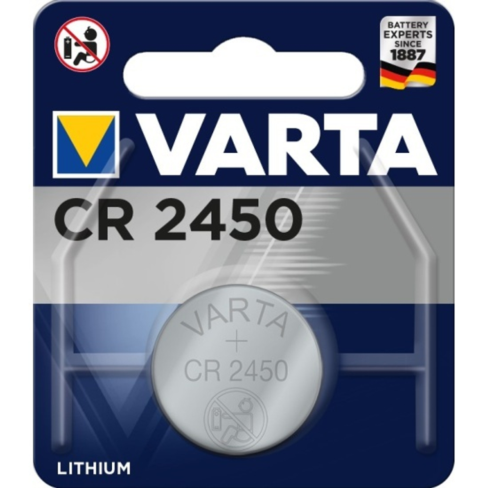 Батарейка Varta Lithium Coin  CR2450 , 570 mAh , ( 1 ) шт. в блистере, 06450101401