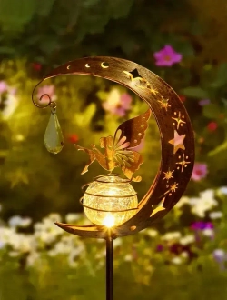 Светильник светящаяся луна на солнечной батарее с феей