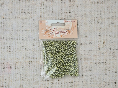 Бусины пришивные, 15 гр, d 3 мм, пр-во Китай