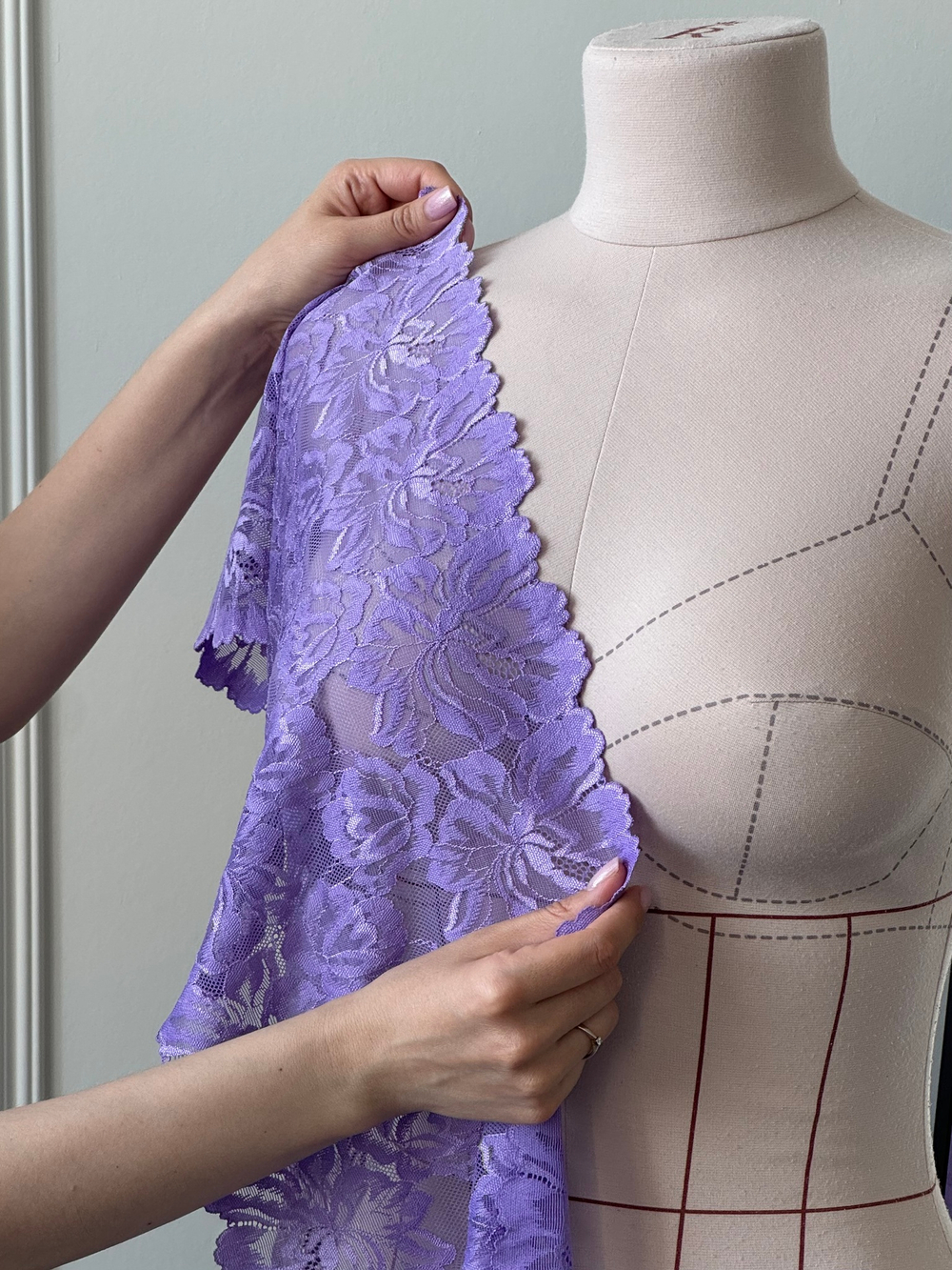 Кружево эластичное ЛАВАНДА, 24 см