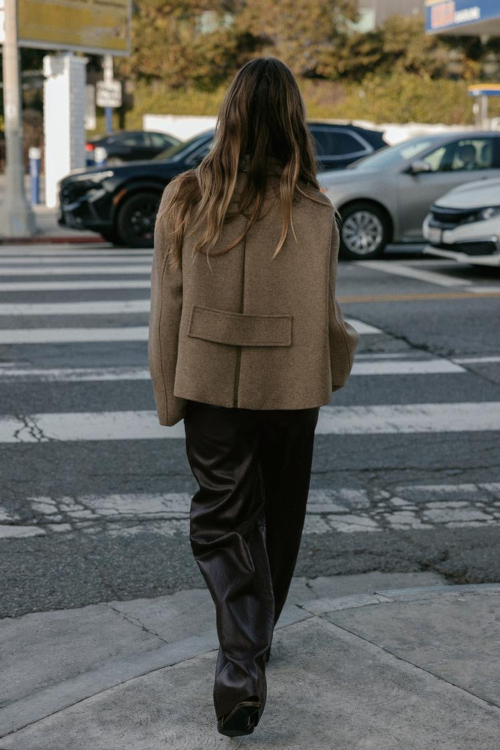 ZARA КОРОТКОЕ ПАЛЬТО ИЗ СМЕСОВОЙ ШЕРСТИ, ТЕМНЫЙ СЕРО-КОРИЧНЕВЫЙ