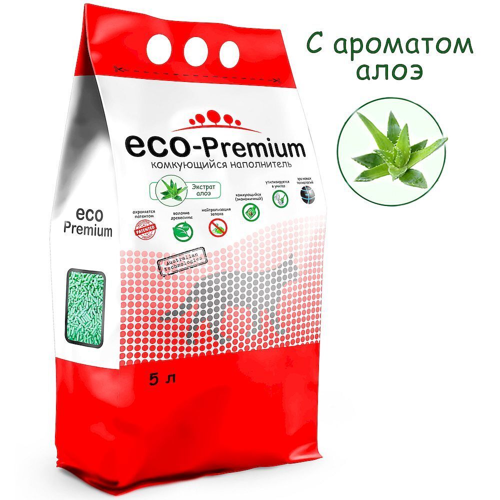 ECO Premium Алоэ наполнитель древесный  1,9 кг 5 л