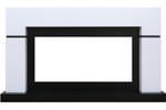 Каминокомплект Lindos - Белый с черным (Ширина 1470мм) с очагом Crystal 40 RF