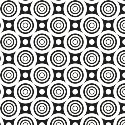Геометрический черно- белый узор из кругов.