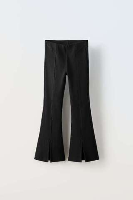 ZARA РАСКЛЕШЕННЫЕ ЛЕГИНСЫ, ЧЕРНЫЙ