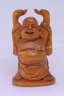 Нэцкэ Хотей с поднятыми руками