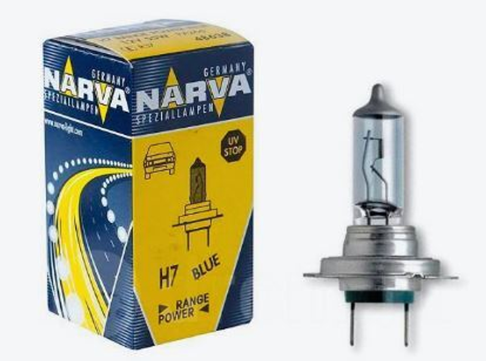 Автолампа H7 12V 55W Narva RANGE POWER Blue 3700K (кт2шт) 48638