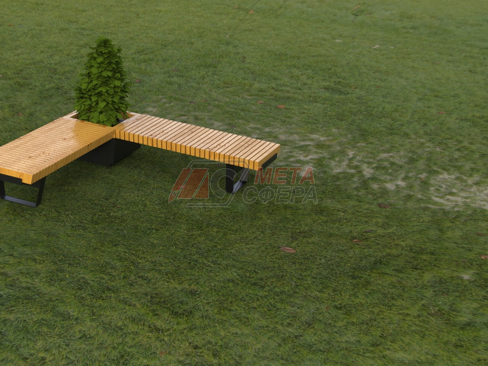 Лавка Rail Road 02 угловая с вазоном