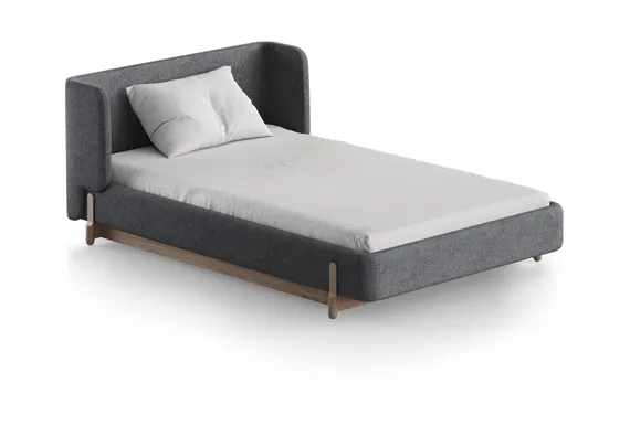 Кровать Basic спальное место 120*200 см (серый, рогожка)