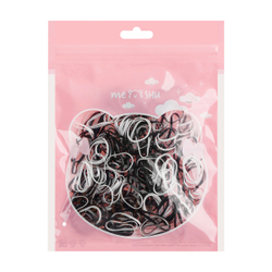 Резинки для волос MESHU, белые/черные, 300шт., диаметр 2см, европодвес MS_60598