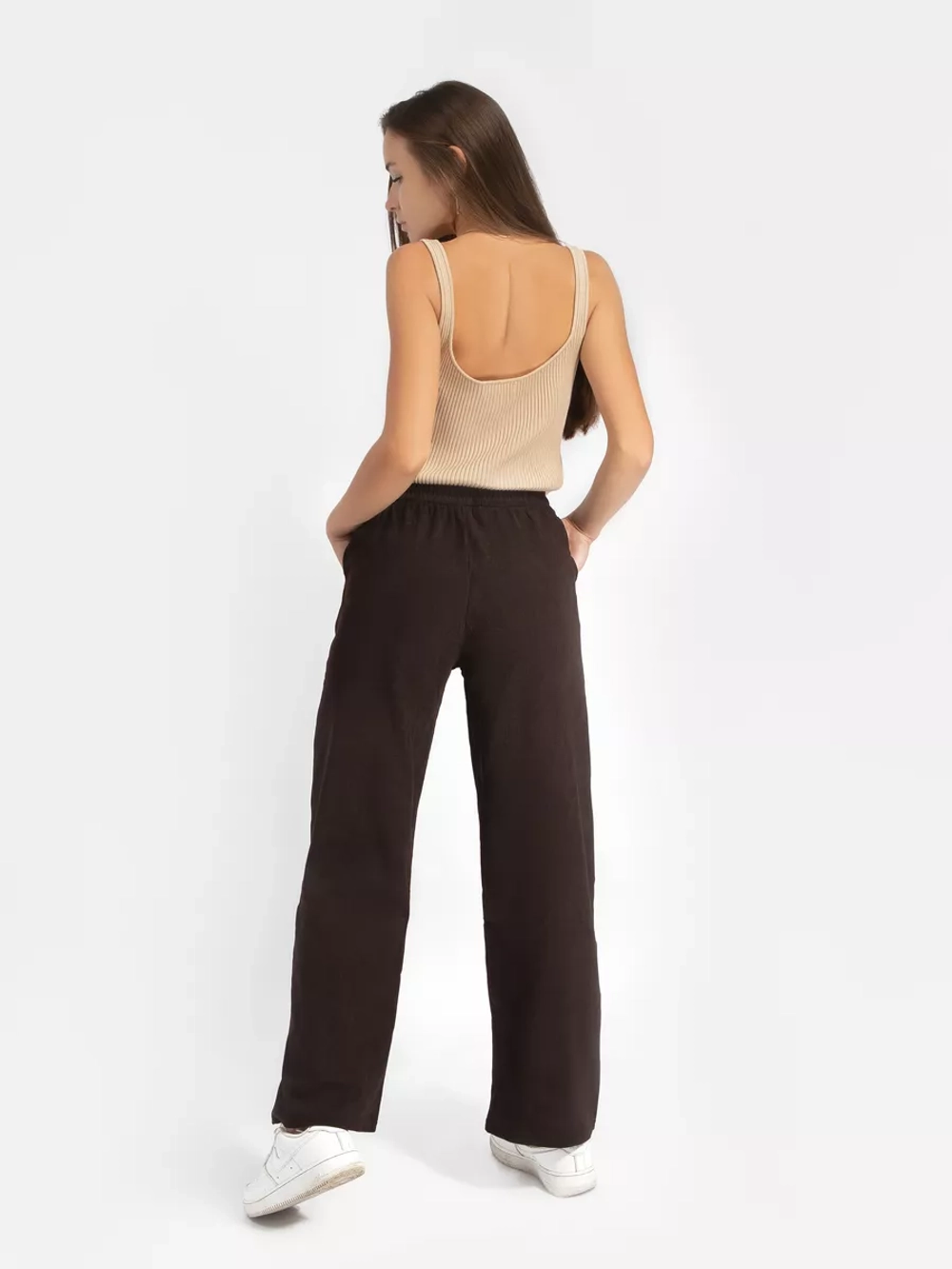 брюки вельветовые широкие палаццо на резинке