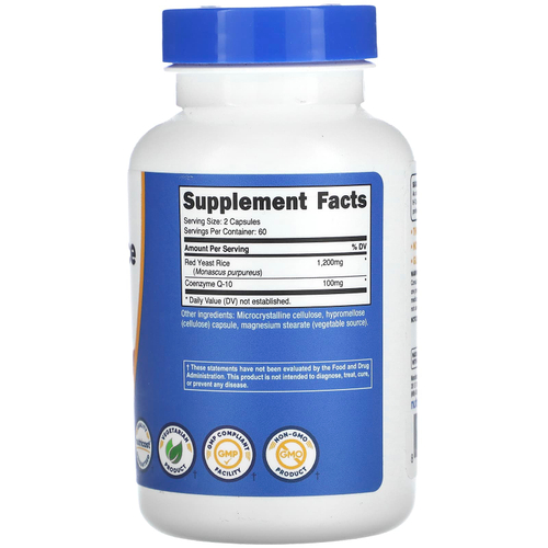 Nutricost, красный ферментированный рис с коэнзимом Q10, 120 капсул