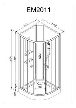 Душевая кабина AvaCan (АваКан) EM2011N без крыши