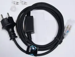 Блок питания для гирлянд постоянного свечения 1.5 м., 220V, 3А, черный провод Rich LED (RL-220AC/DC-3A-B)