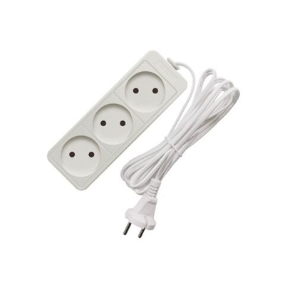 Удлинитель бытовой 3 гн, 5 м, ПВС, б/з, 2200 Вт, Союз, 481S-1305