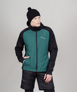 Куртка разминочная NORDSKI HYBRID HOOD Black/Alpine Green, мужская, NSM850430