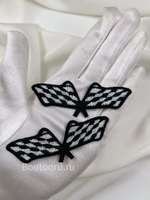 Нашивка черно-белые флаги 3х8