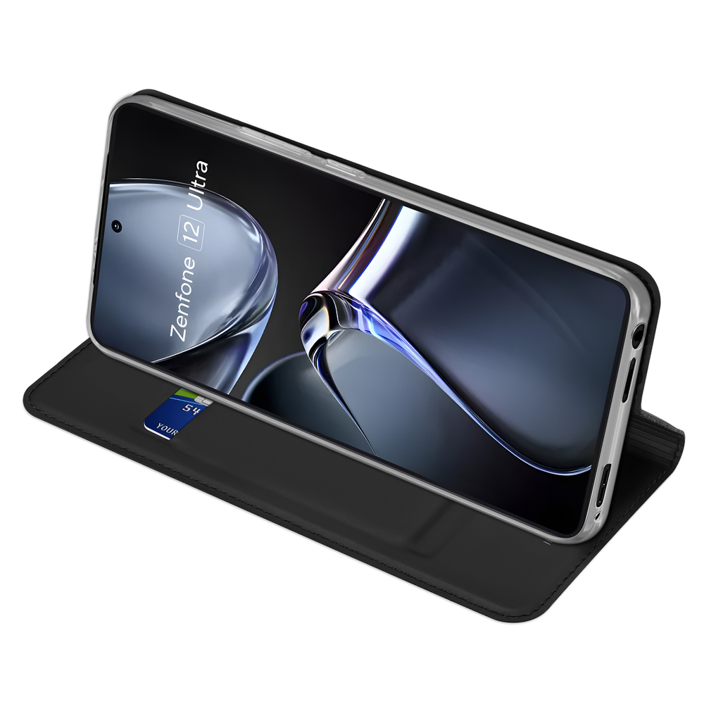 Чехол книжка из PU кожи черного цвета от Dux Ducis для смартфона ASUS Zenfone 12 Ultra, серия Skin Pro Series Case
