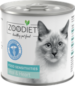 Консервы диета для кошек Zoodiet Food Sensitivities Veal&Heart телятина сердце чувствительное пищеварение 100 г