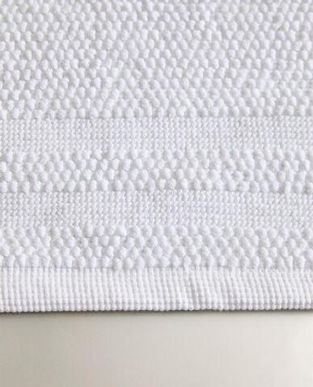 ZARA HOME КОВРИК ДЛЯ ВАННОЙ ИЗ ХЛОПКА С АНТИСКОЛЬЗЯЩЕЙ ПОВЕРХНОСТЬЮ, БЕЛЫЙ