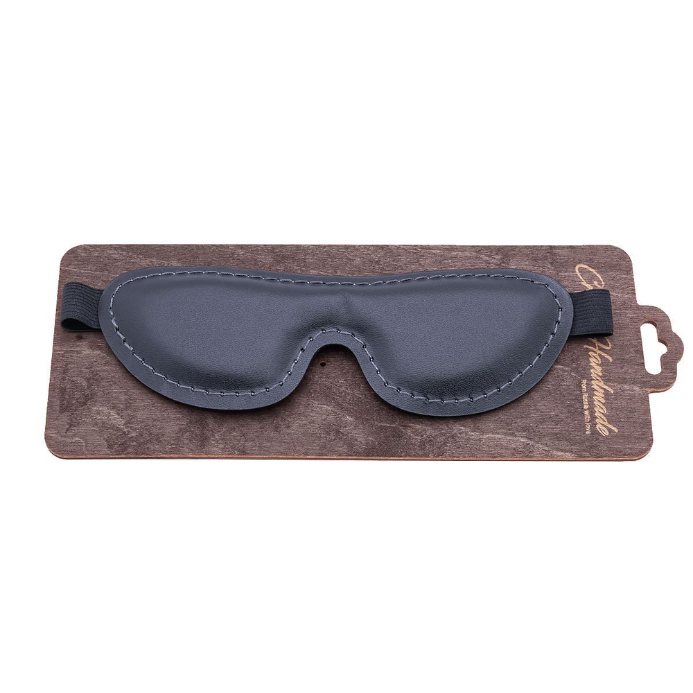 Черная мягкая закрытая маска из натуральной кожи (Цвет: черный)