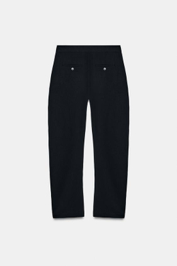 ZARA БРЮКИ BARREL С ВЫСОКОЙ ПОСАДКОЙ, ЧЕРНЫЙ