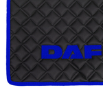 Ковры Daf XF-106 (автомат) (экокожа, черный, синий кант, синяя вышивка)
