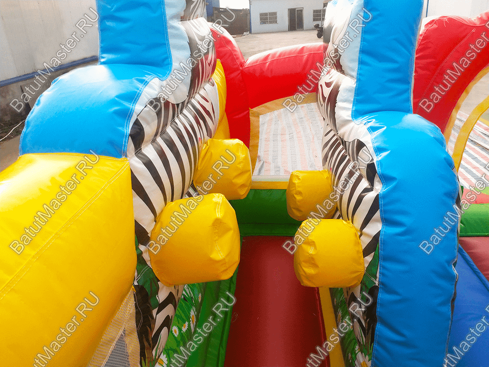 Коммерческий надувной батут "Царство зверей 3", 5x5x2.8 м