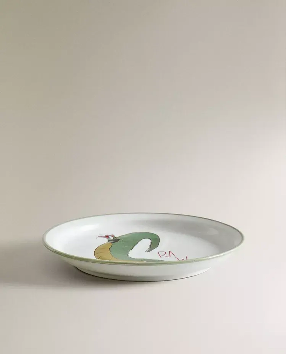 ZARA HOME ДЕТСКАЯ КЕРАМИЧЕСКАЯ ТАРЕЛКА С ПРИНТОМ «КРОКОДИЛ», РАЗНОЦВЕТНЫЙ
