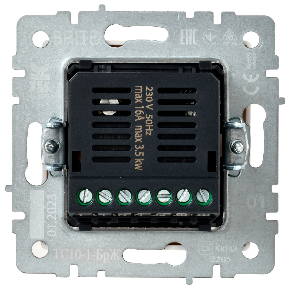 BRITE Термостат электронный с индикацией ТС10-1-БрЖ жемчуг IEK