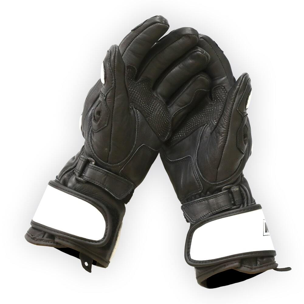 MCP Мотоперчатки кожаные летние Lasser 2 черно-белые GL-222V2