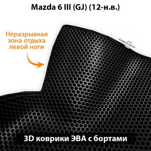 Автомобильные коврики ЭВА с бортами для Mazda 6 III (GJ) 12-н.в.