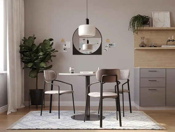 Стул Ror, Round, серый велюр