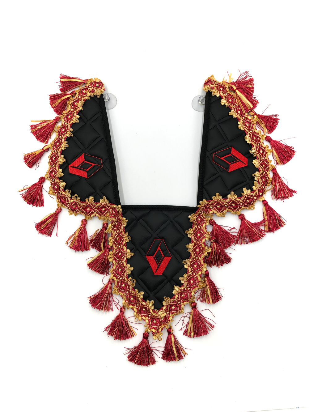 Вымпел тройной RENAULT (экокожа, черный с красными кисточками)