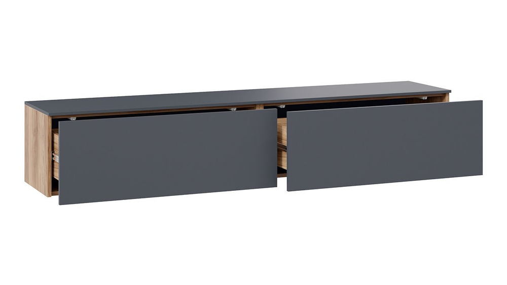 Тумба под телевизор подвесная Яблоня Беллуно/Белый софт 180х37х33 см