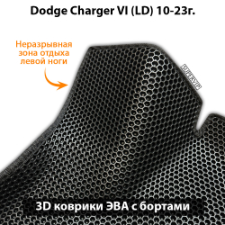 Передние автомобильные коврики ЭВА с бортами для Dodge Charger VI (LD) 10-23г.