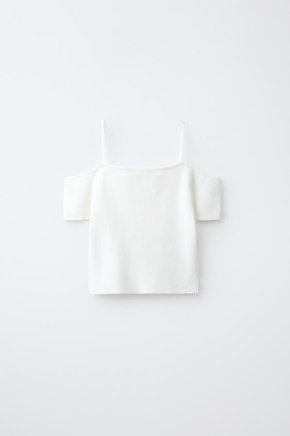 ZARA ТОП В РУБЧИК, ЖЕЛТОВАТО-БЕЛЫЙ