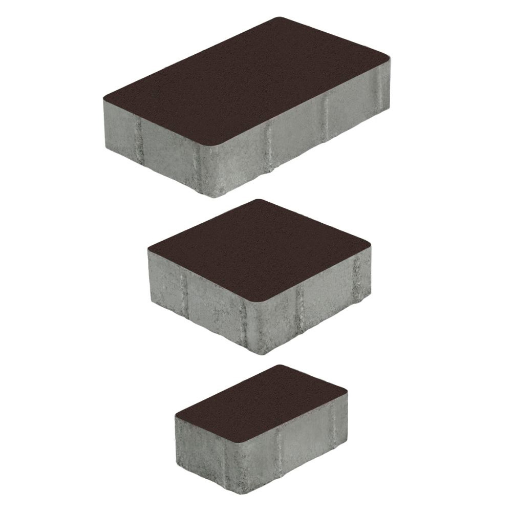 Тротуарная плитка СТАРЫЙ ГОРОД - Стандарт Коричневый, комплект из 3 видов плит