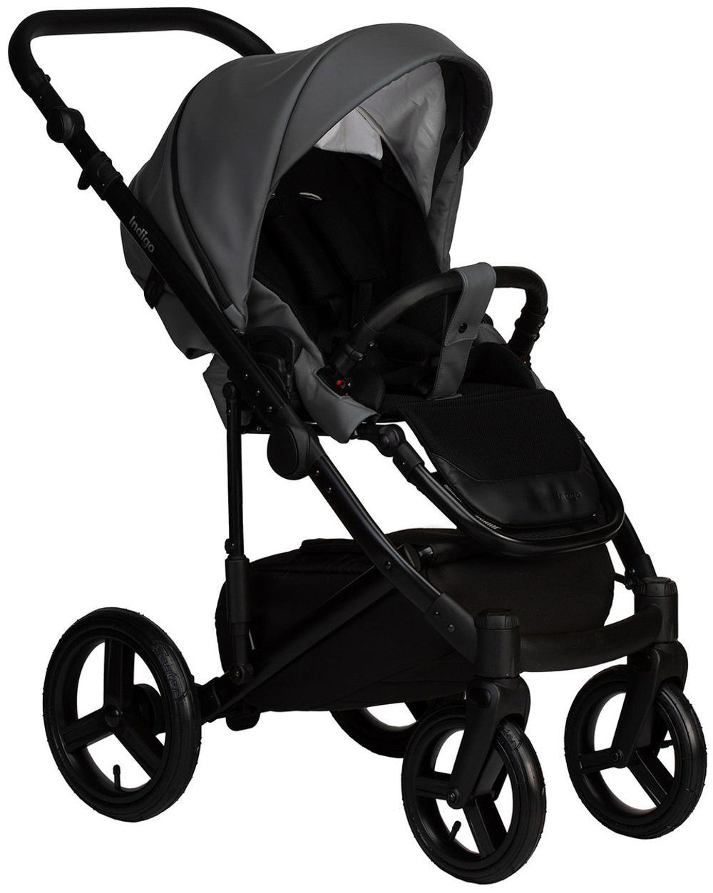 Детская коляска Indigo Lamar 3 в 1 с автокреслом Avionaut Cosmo Beige La07 т.серая кожа