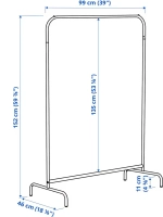 Вешалка для одежды KLADHANGARE белый 99*46*152, сталь с порошковым покрытие из полиэстера