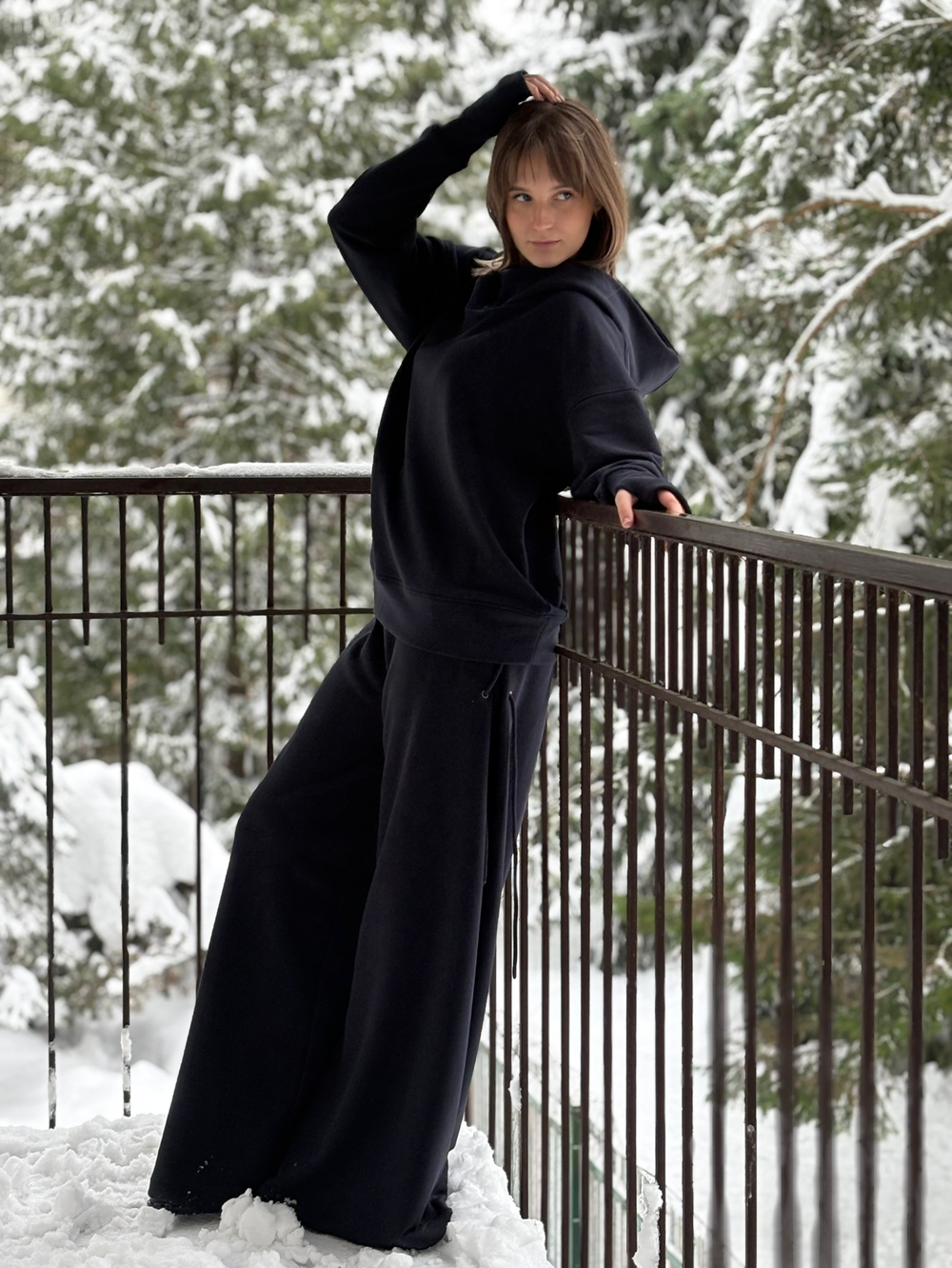 Палаццо со шнуровкой /петля /синий