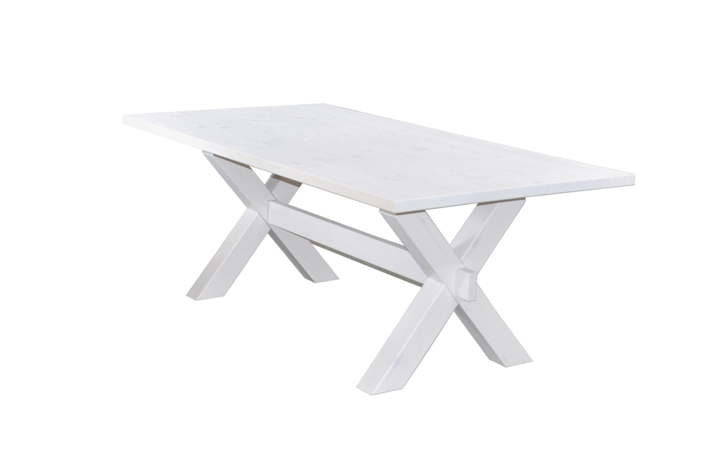 Стол кухонный, 120х80х75, Сканди, обеденный, из массива дерева, белый, Dipriz