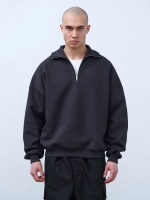 Свитшот с воротником на молнии с начесом (графит)