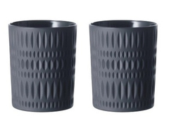 ETHNO - Набор стаканов 2 шт. низких 304 мл; цвет: черный, матовый