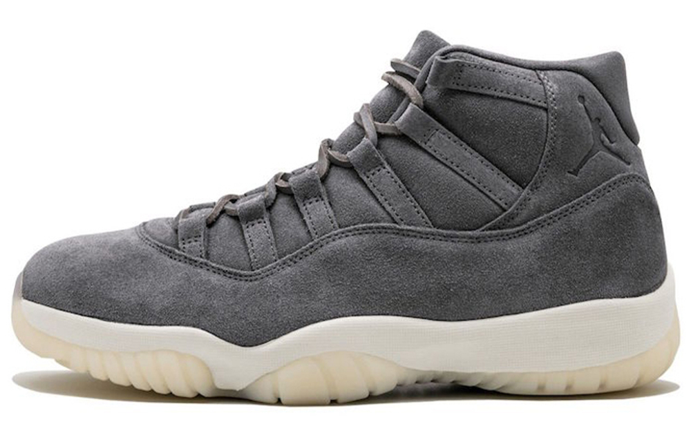 Jordan Air Jordan 11 Retro Premium Grey Suede leather Gray Suede non-slip shock absorption high-top retro basketball shoes men's Gray