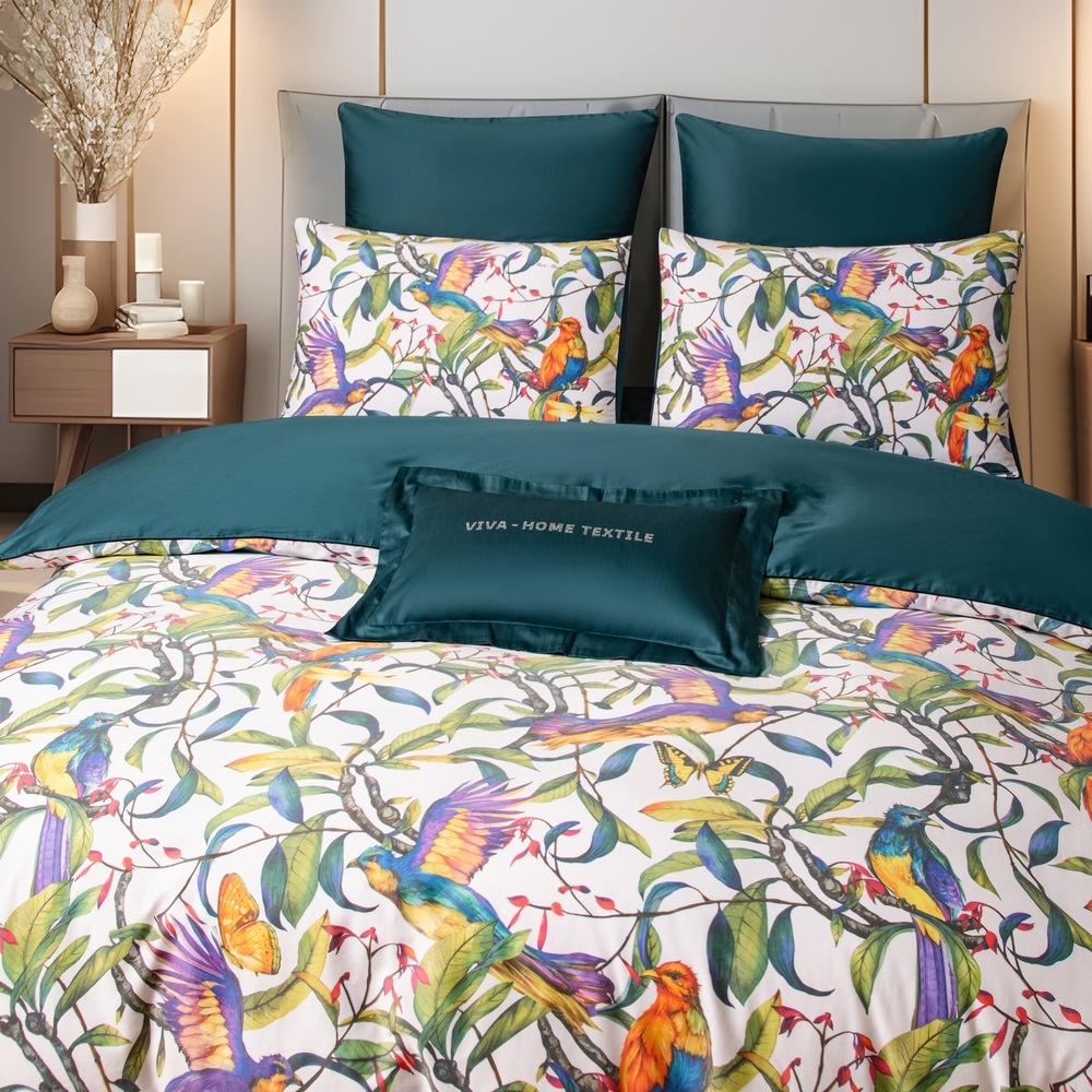 КПБ Сатин Премиум на резинке CPAR020, Евро, 4 наволочки, простынь 160*200*30