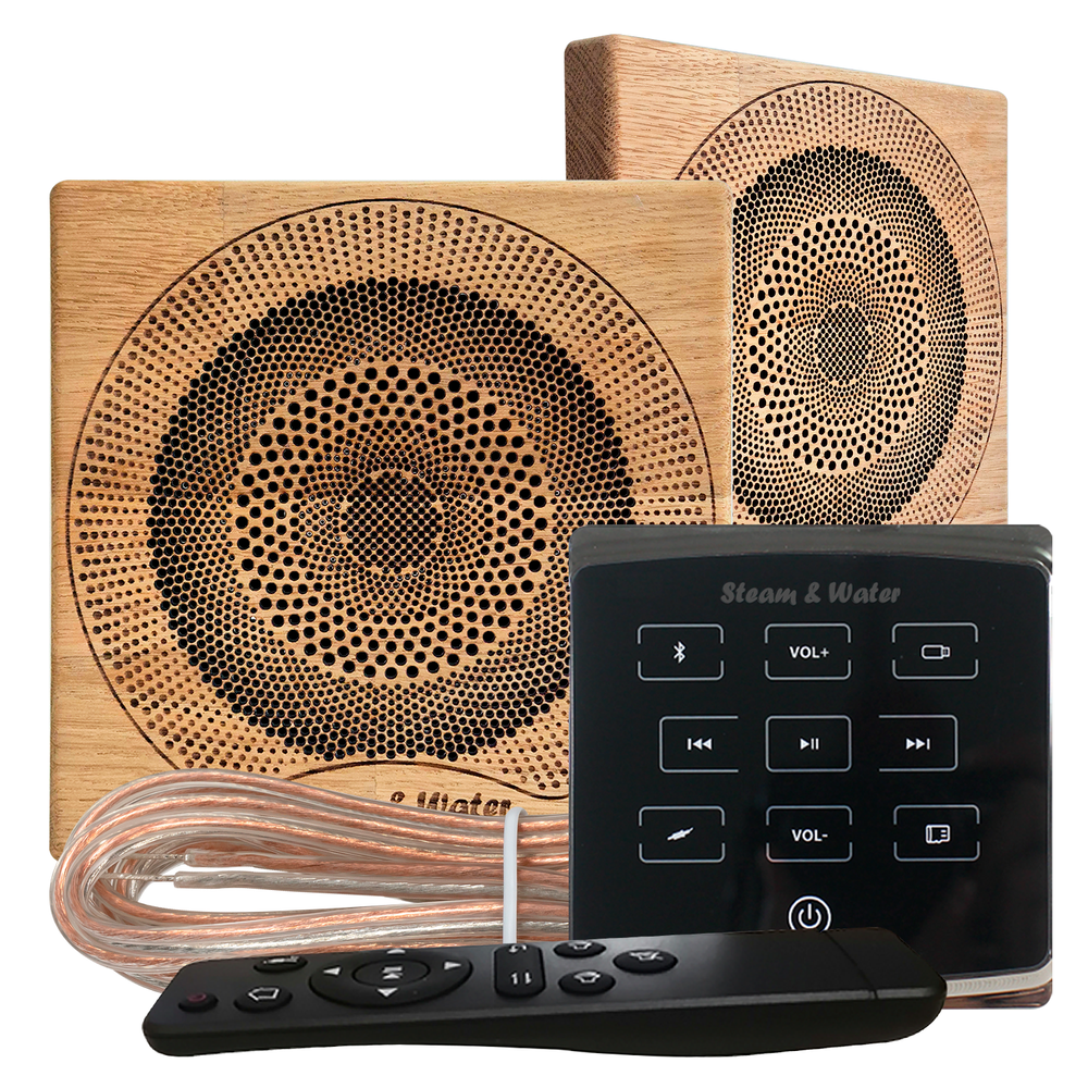 Комплект влагостойкой акустики для бани и сауны - SW2 Black ECO SAUNA (квадратная решетка)
