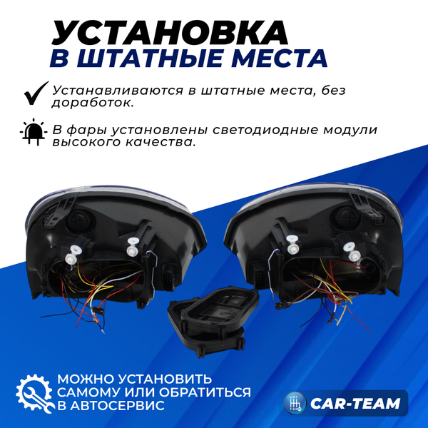 Фары Лада Приора передние в стиле BMW (ver.2) с 4-мя Bi LED модулями 1,8 дюйма