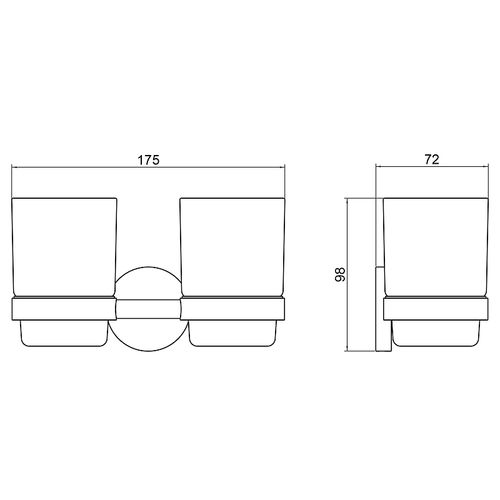 Стакан для зубных щеток Timo Saona 13034/00 двойной Хром