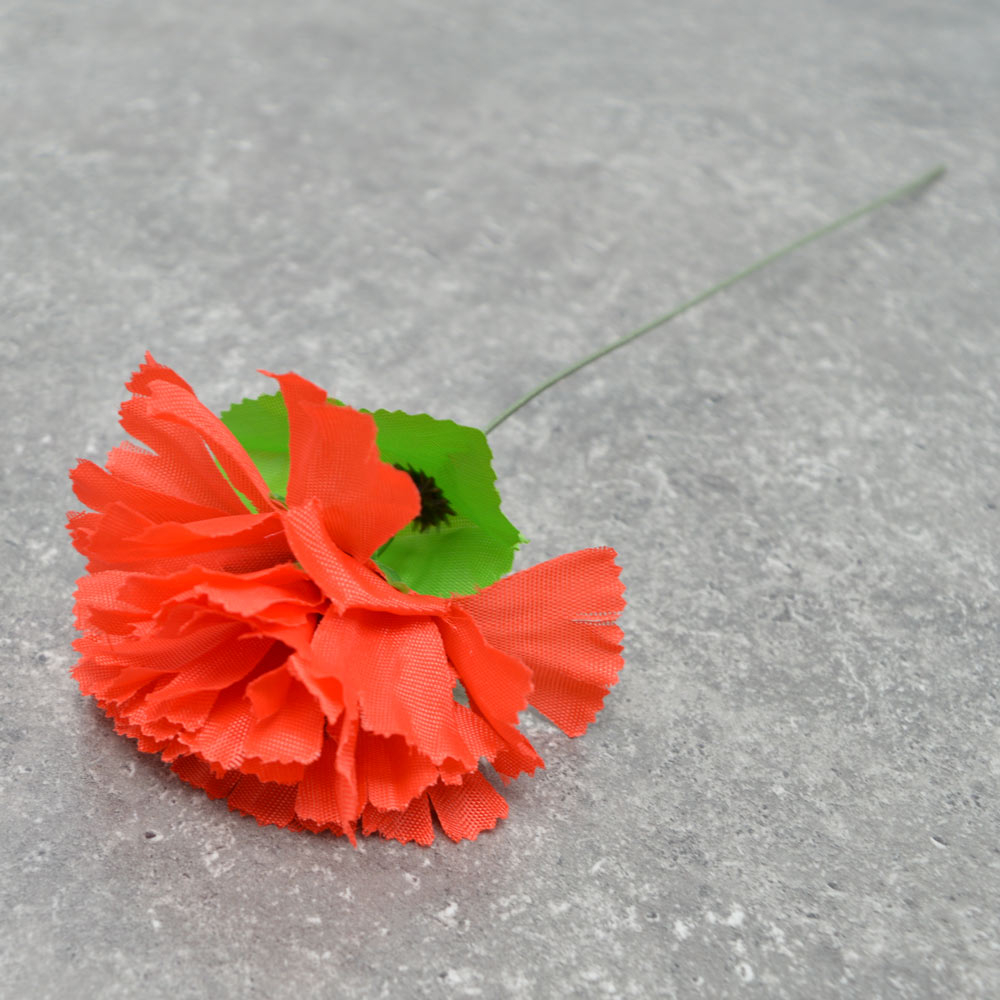 Цветы искусственные Гвоздика красная 30см